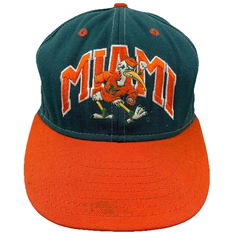 Vintage Miami Hurricanes Hat Cap Fitted 7 5/8 Pro Line 90s Made In USA Adult KK